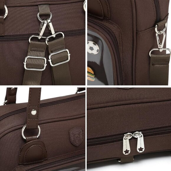 Elegant Coffee Oxford Ita Bag: Crossbody Backpack for Pins and Collectibles - Picture 6 of 7